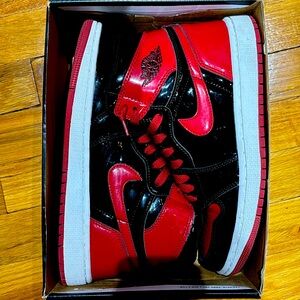 Nike patent leather red and black sneakers size 6.5